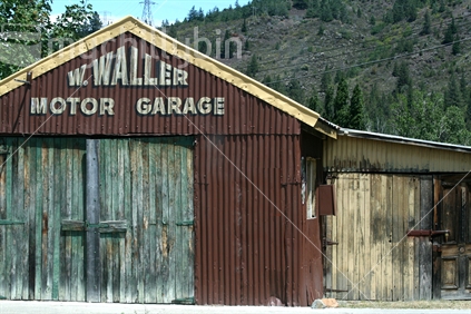 Waller Motor Garage, an historic building, Clyde, Central Otago.