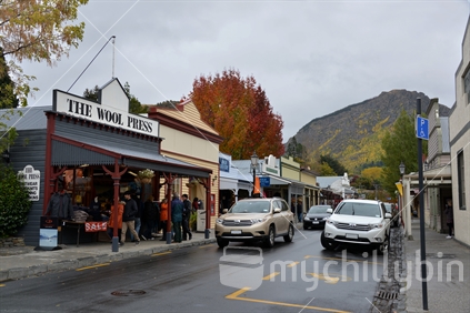 Central Arrowtown shopping centre, in autumn.