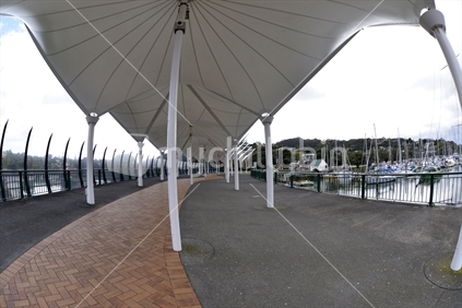 A different perspective of Canopy Bridge, Whangarei Central.