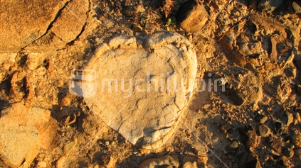 Heart pattern in natural stone.