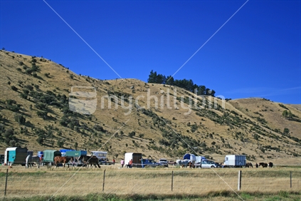 2010 Cavalcade camped for the night before the final leg of their journey to Wanaka.