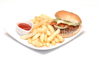 image of Hamburger and Chips