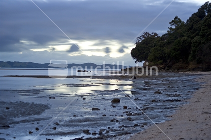 Image of sunrise on Shelly Beach, Beachlands, Auckland, North Island, New Zealand