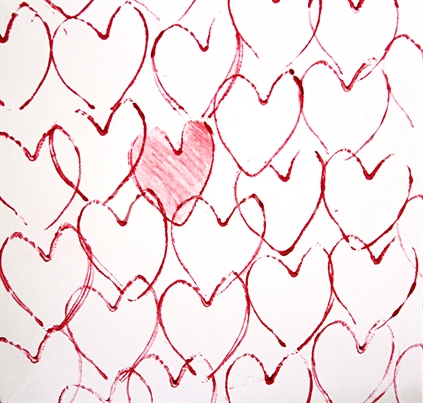 Heart Pattern of a Handmade Valentines day Card
