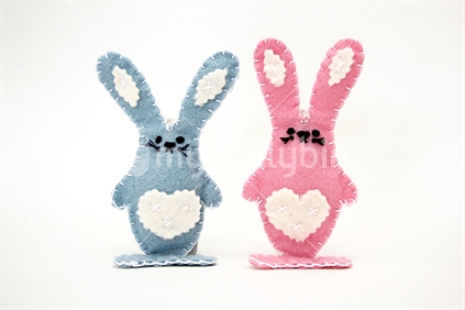 Blue and Pink Easter Bunny decoration