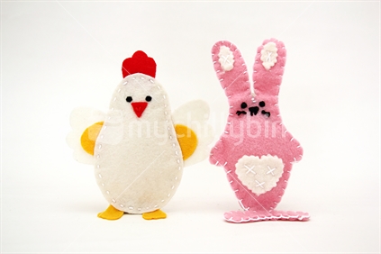 Easter Chicken and Pink Bunny Decoration