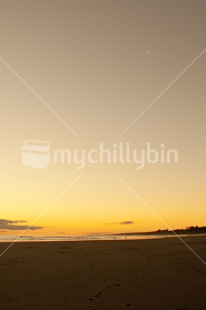 Sunset at Muriwai beach, North Island, New Zealand