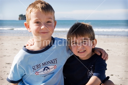 Brothers in arms at beach