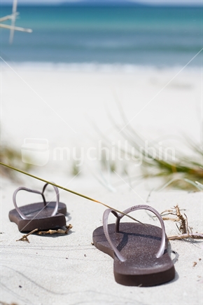 Jandals on a beach
