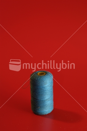 Reel of blue cotton

