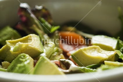 Close up of a healthy green salad