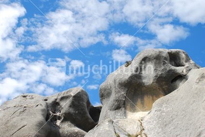 Rocks with Blue Sky, Castle Hill, New Zealand