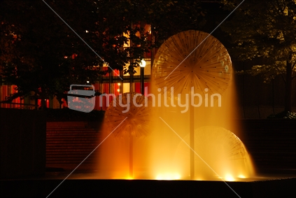 Fountain at Night, Christchurch, New Zealand