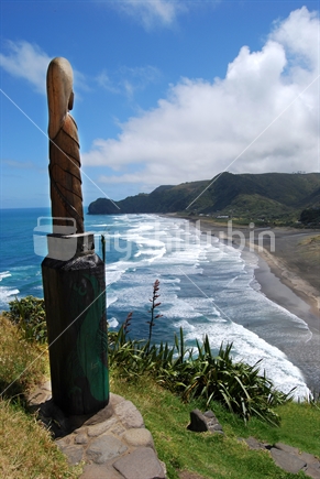 Piha, View from Lion Rock looking north, New Zealand

