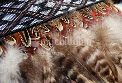 Maori feather cloak, closeup
