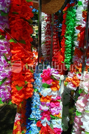 Flower necklaces at festival in Auckland, New Zealand