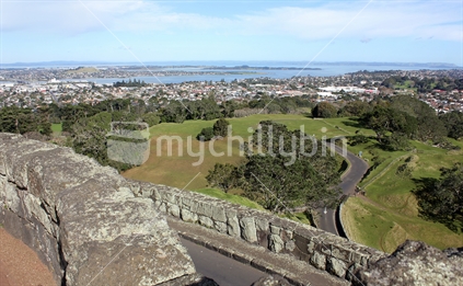 View from One Tree Hill with Manukau harbour in the background, Auckland 