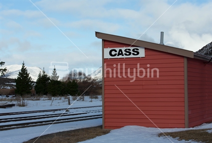 Cass Railway Station in snow
