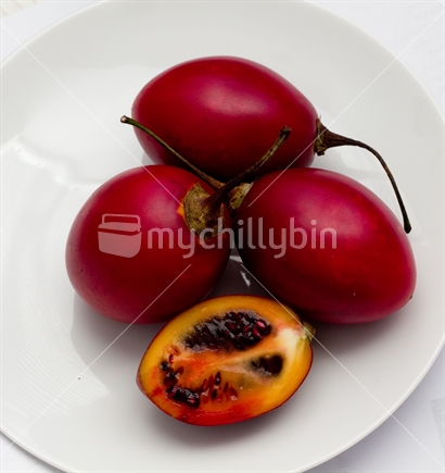 Tamarillo is a fruit rich in Vitamin C and is popular eaten raw or stewed  with cereal. It is also often cooked and served with pork chops. 