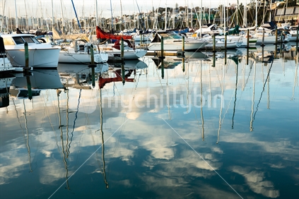 Westhaven Marina and cloud reflections  Auckland 
