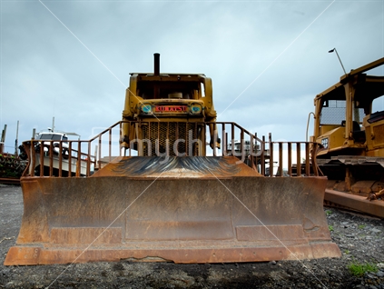 Bull Dozers  at  NGAWI BEACH near Cape Palliser, for boat launching and retrieval