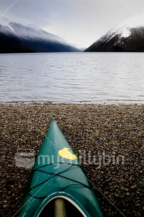 A kayak, Lake Rotoiti, Nelson Lakes 