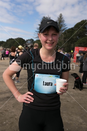 1/2 Marathon participant Laura after completing her 1/2 marathon in under 2 hours.   
