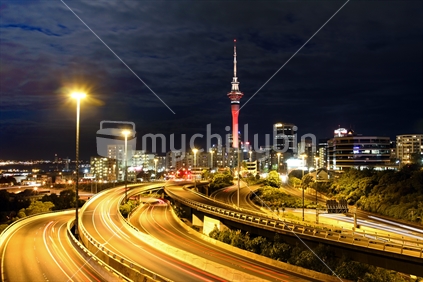 Auckland at night, New Zealand