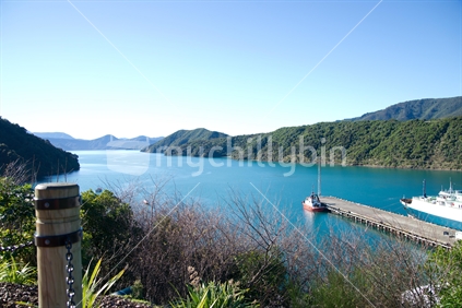 View of Marlborough Sounds from look out at Picton