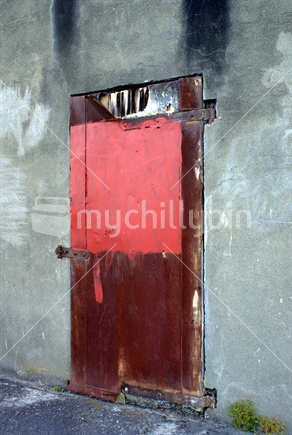 Door outside the old Palmerston North Power Station (built 1923)