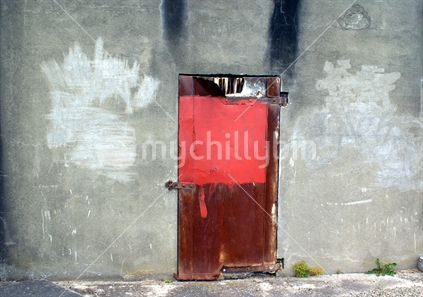 Door outside the old Palmerston North Power Station (built 1923)