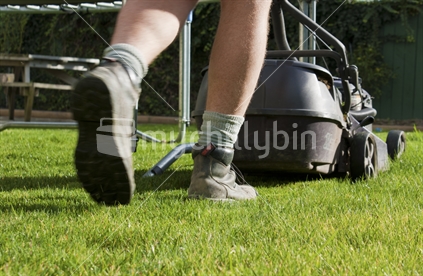 mowing lawns