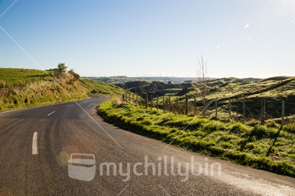 Rural road in the Manawatu, New Zealand