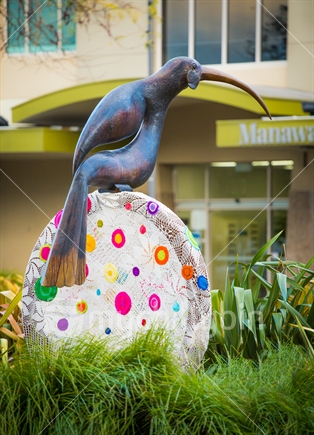 A Palmerston North public sculpture is decorated for Easter
