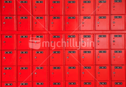 Rows of private mailboxes
