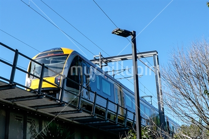 Auckland Transport Train crossing a bridge
