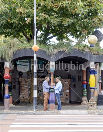 June 2018, Hundertwasser Toilets, Kawakawa, Northland. A Hundertwasser Art Centre is getting underway in the old Harbour Board building in Whangarei. This will complement the famous Kawakawa toilets