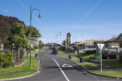 Generic view of a pleasant modern suburban street.