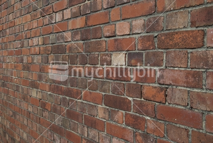 Red brick wall from an angle