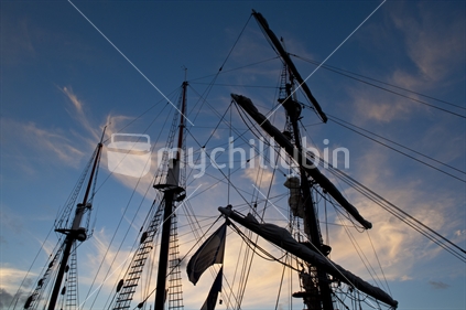Masts and Rigging of sailing ship