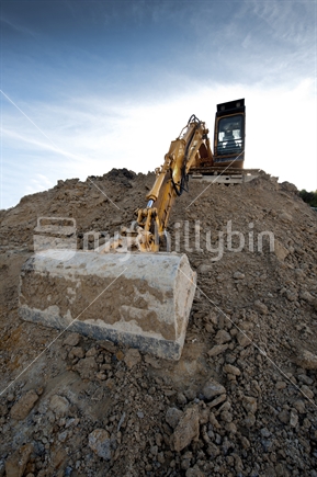 Earthmoving Digger with bucket extended