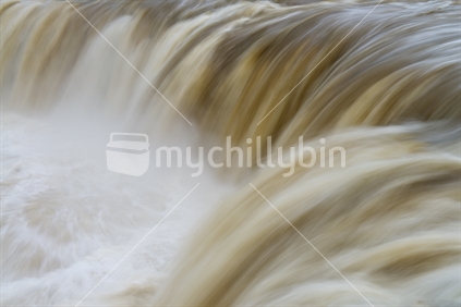 Haruru Falls, in flood (motion blur).