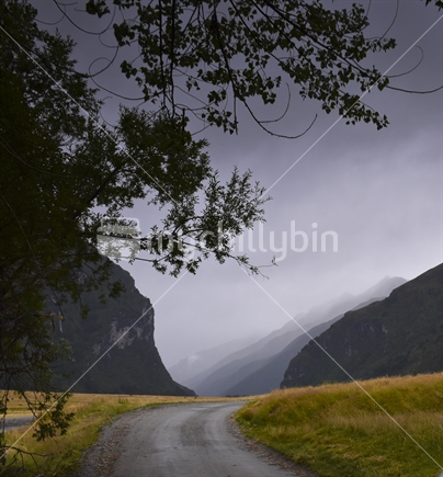 Rain covered mountains, Matukituki Valley
