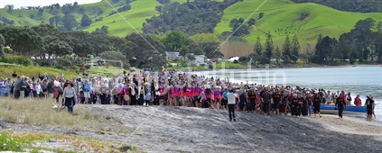 Tuia 250, Wharekaho Beach, Crowd ,Captain Cooks arrival Re-enactment, 