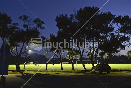 Night time soccer practice, Kohimarama