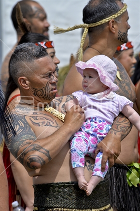 Maori Father and Daughter.