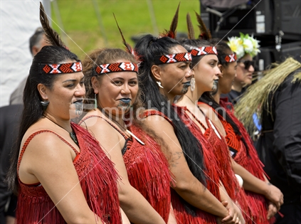 Maori women at Powhiri