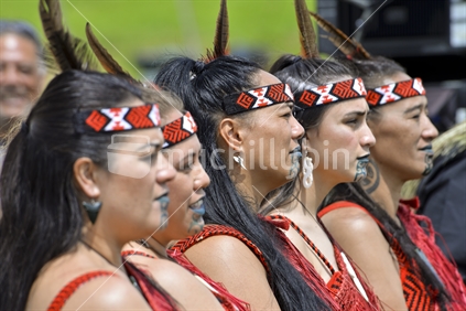 Maori women at Powhiri