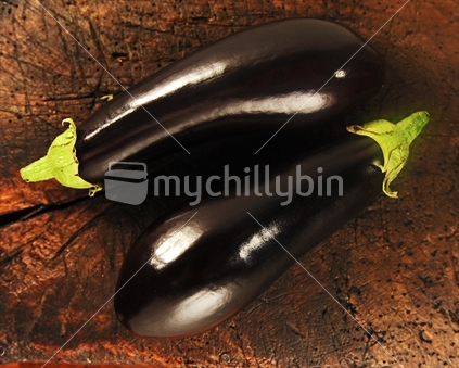 Two whole eggplant 