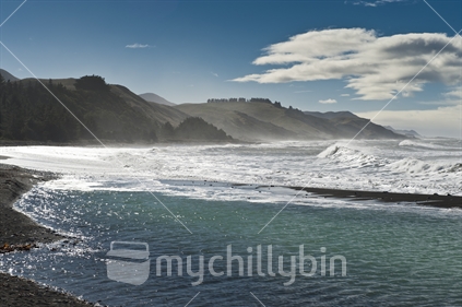 Coastal scene near Kaikoura, South Island.